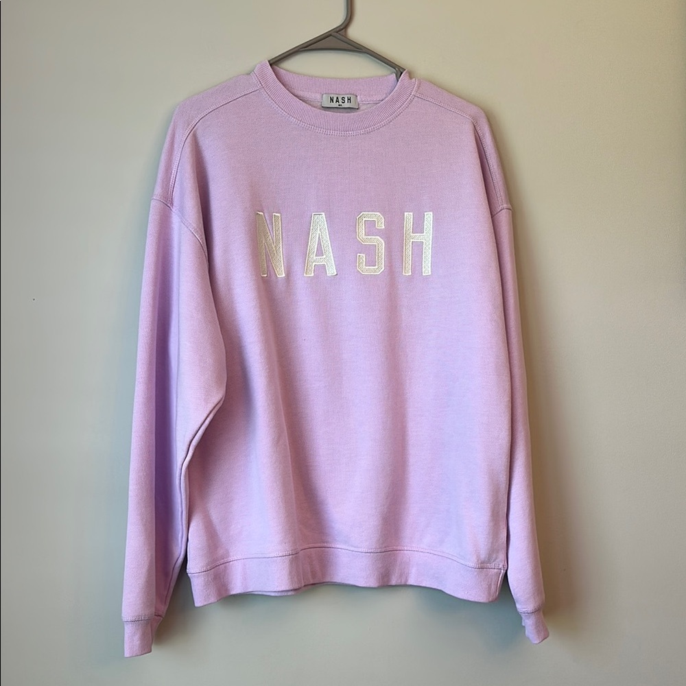 Embroidered NASH Crewneck Sweatshirt [Orchid Bloom] - M/L